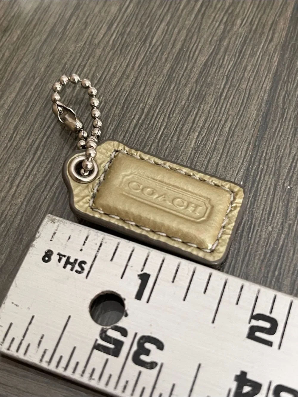 Coach Metallic Green Small Hangtag Replacement Kristian Signature OP Art Ikat